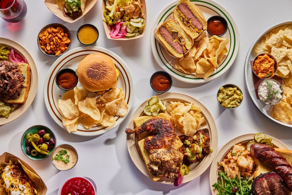 Barbecue and side dishes at LeRoy and Lewis