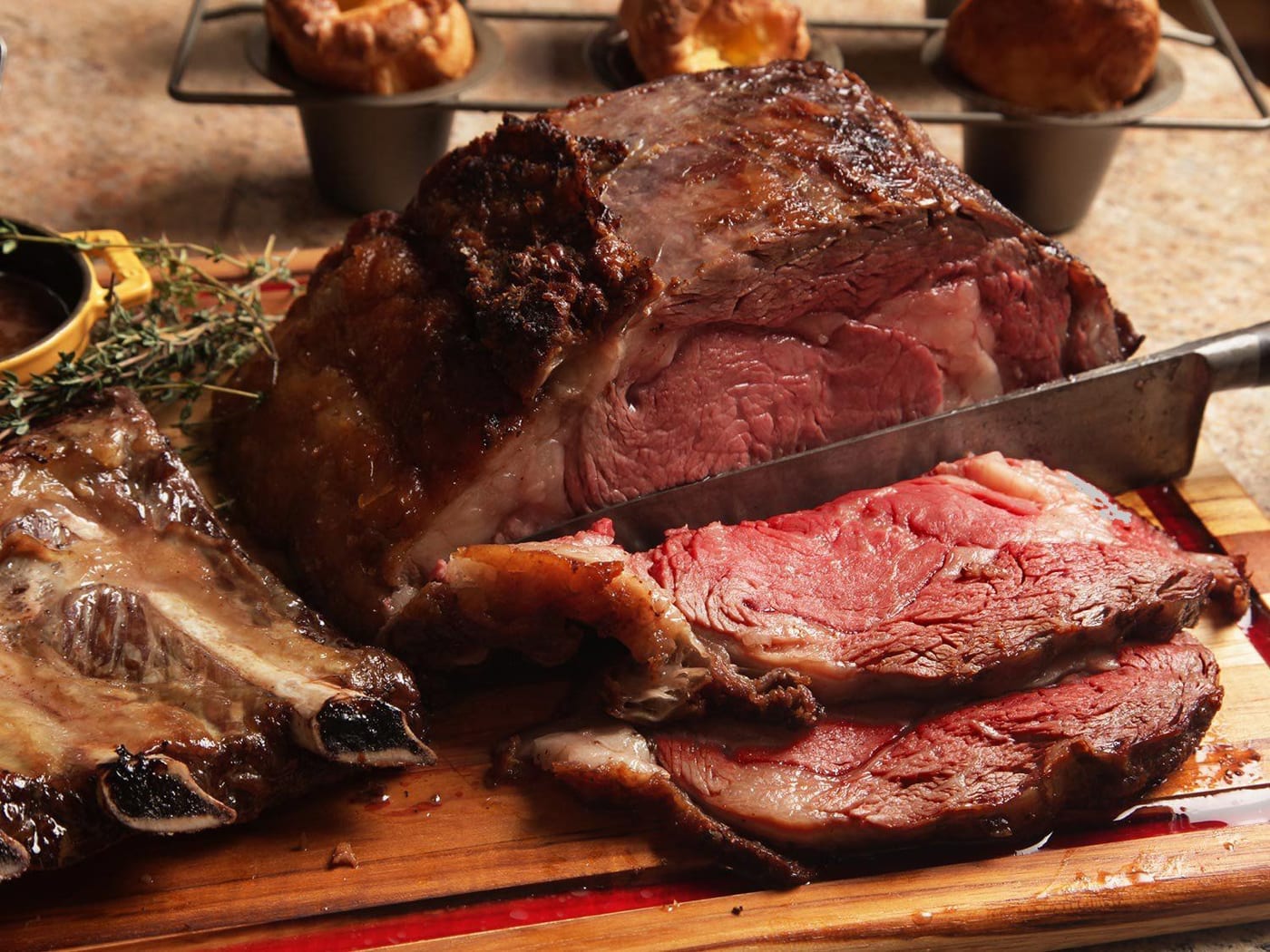 Close-up of sliced roast beef. Wildfire.