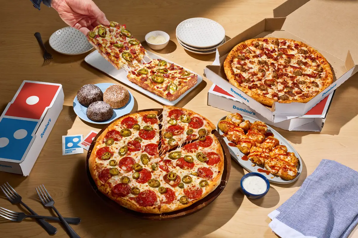 Restaurant or food photograph published by Domino's Pizza