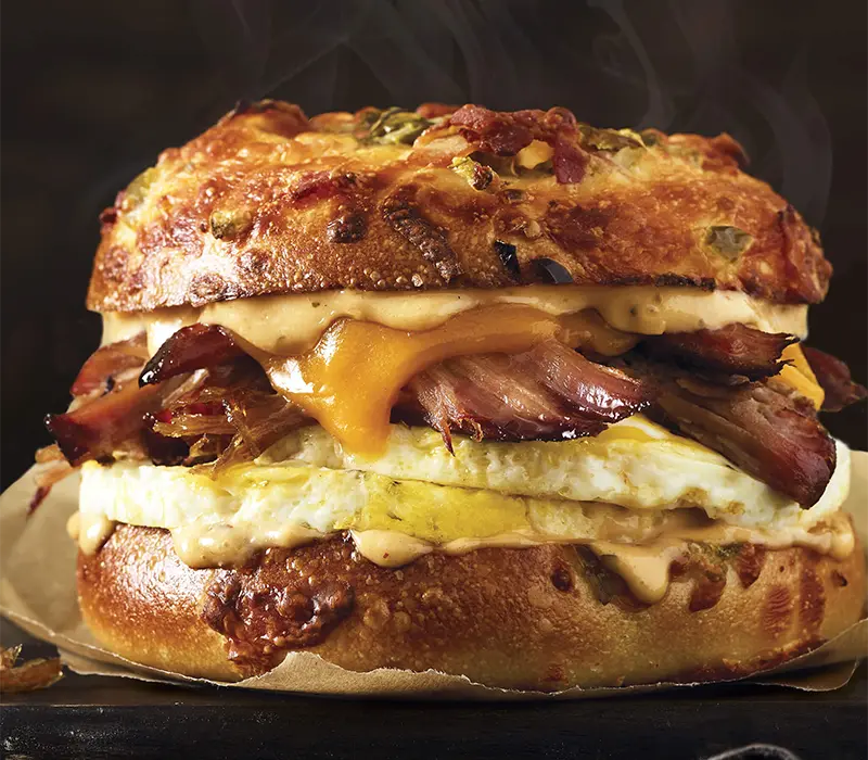 Restaurant or food photograph published by Einstein Bros. Bagels