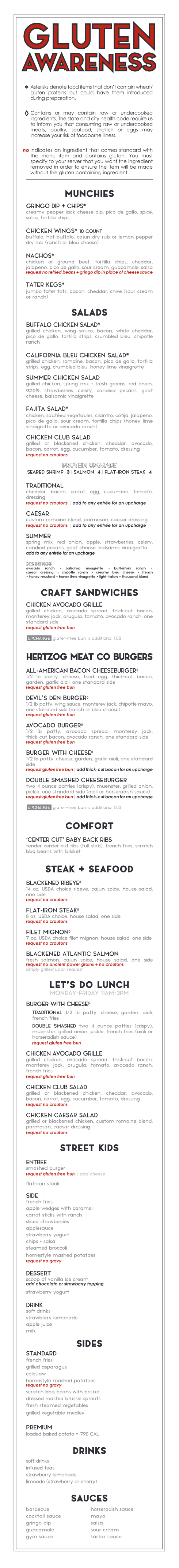 Published menu for 54th Street Restaurant & Drafthouse; open the source link for the full menu