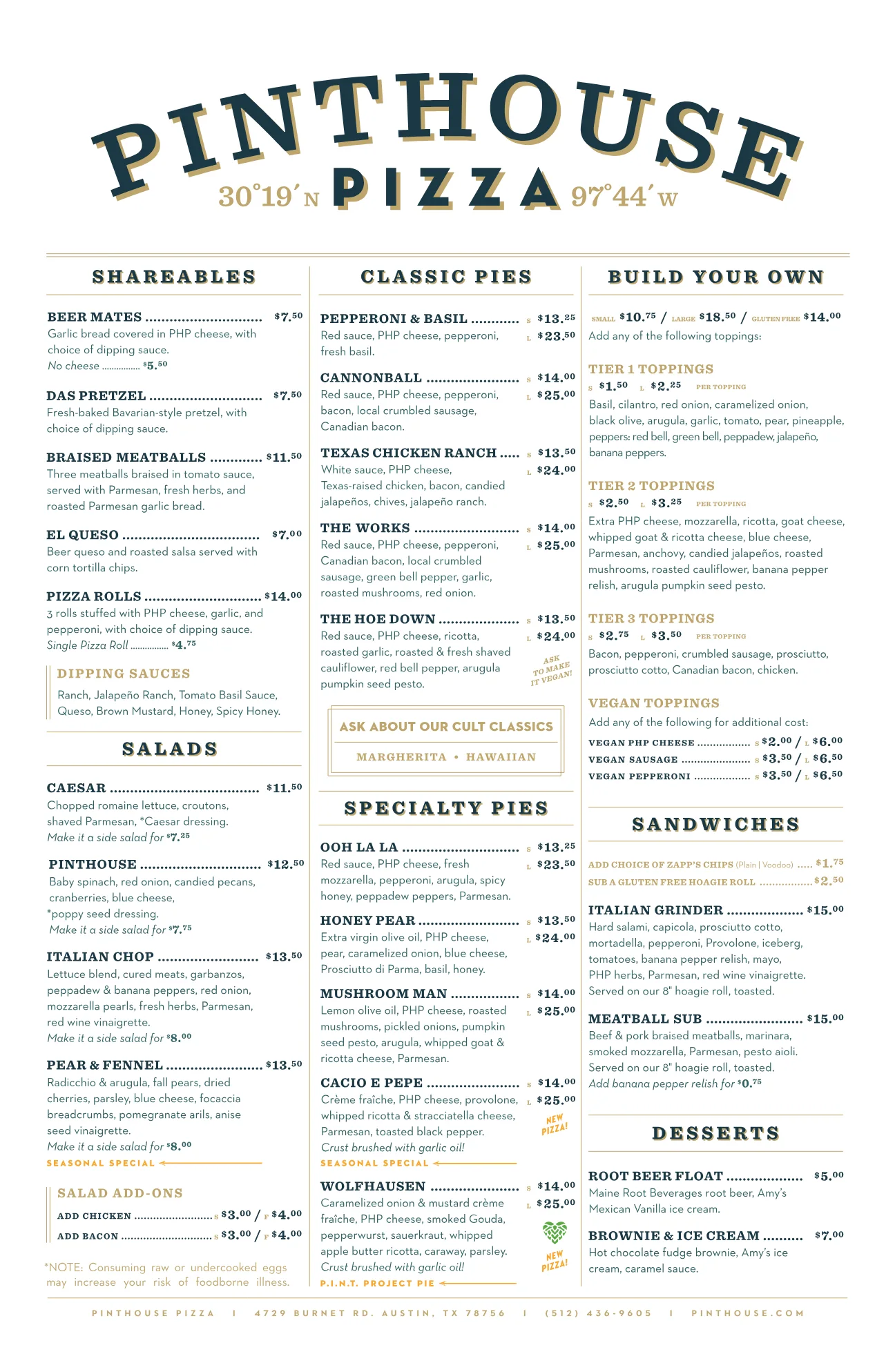 Published menu for Pinthouse Pizza; open the source link for the full menu