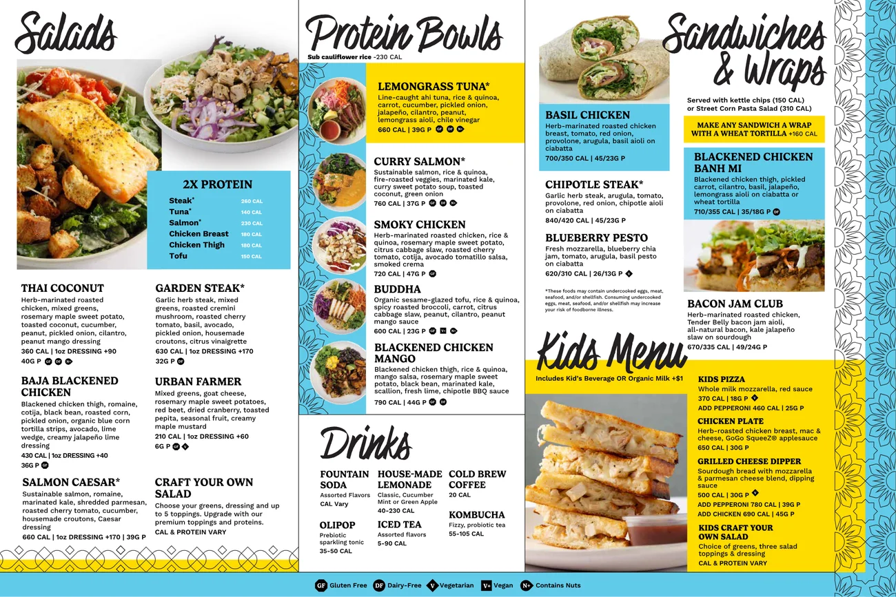 Published menu for Modern Market; open the source link for the full menu